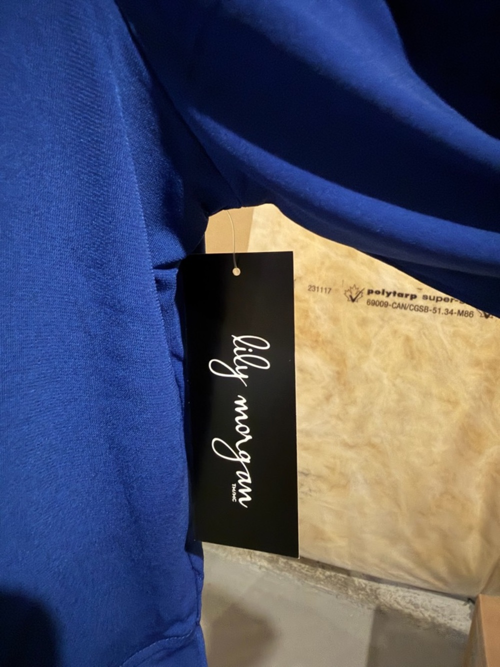 Royal Blue Ruffle Open Front Cardigan - Picture 3 of 3